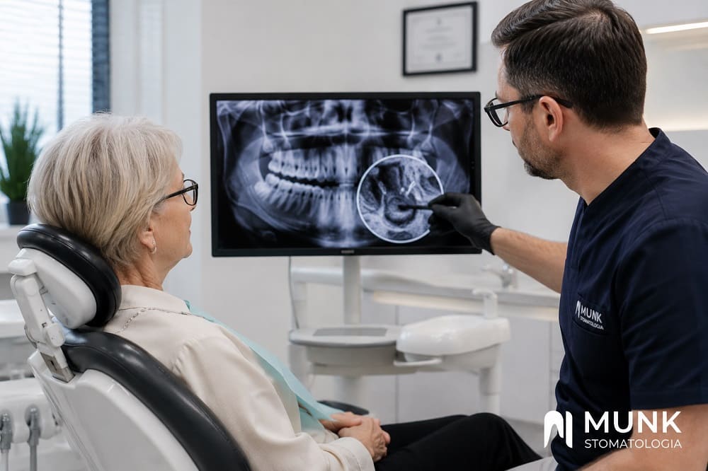 Pacjentka onkologiczna na konsultacji ze stomatologiem onkologicznym